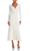 COLLARED KNIT MIDI DRESS