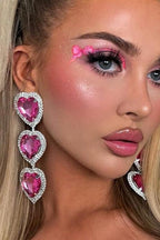 Flowering Girl Women Heart Shaped Exaggerated Drop Earrings