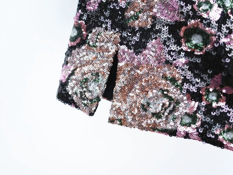 Flowering Girl Women dusty rose multi sequin floral print mini dress