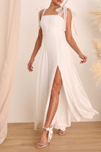 Flowering Girl Women Radiant Romance White Tie-Strap Maxi Dress
