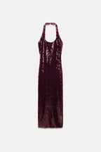 Flowering Girl Women Sequin Halter Dress
