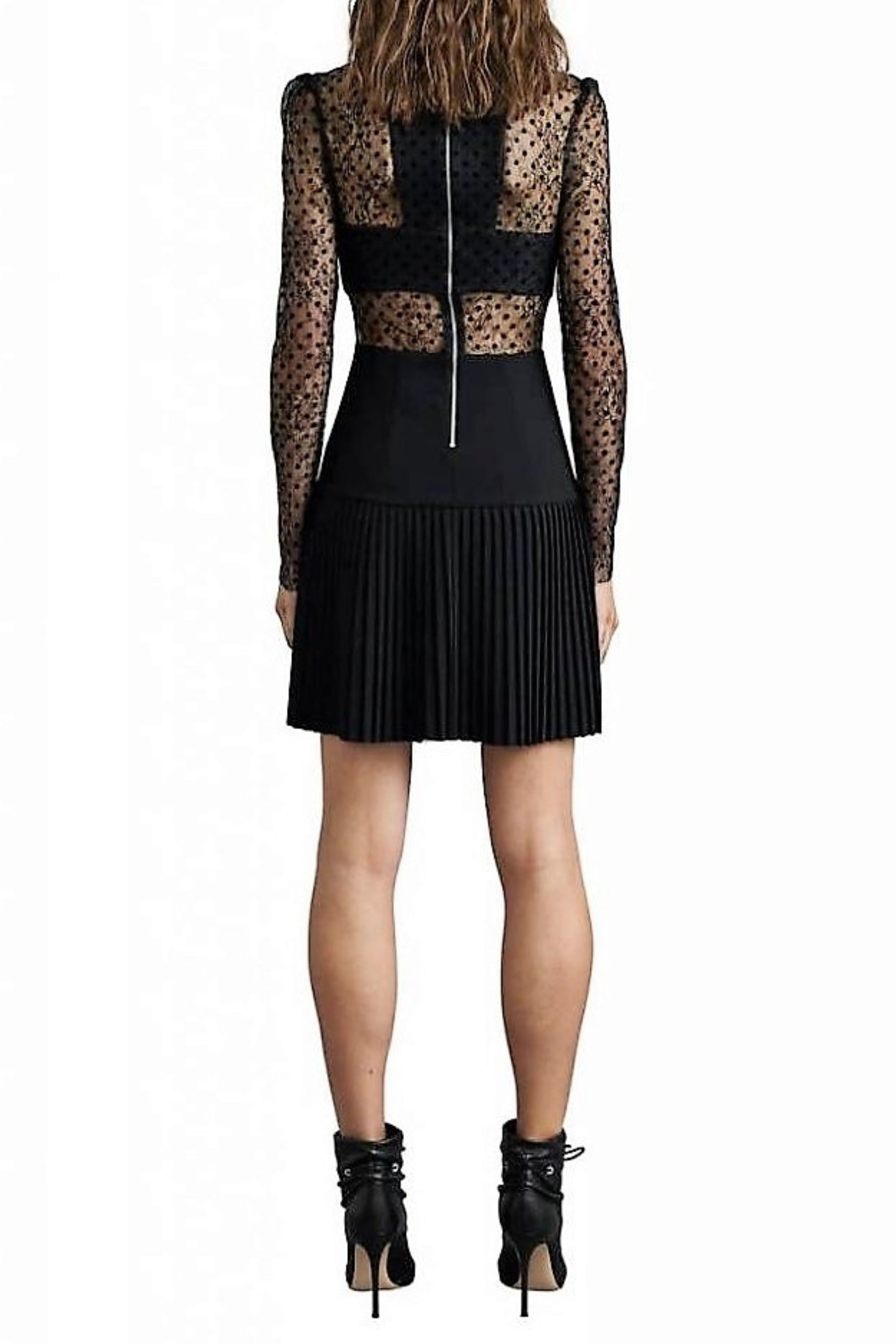 Flowering Girl Women Gabriella Spot Lace Mini Dress - Black