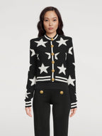 Flowering Girl Women Star Jacquard black Cardigan