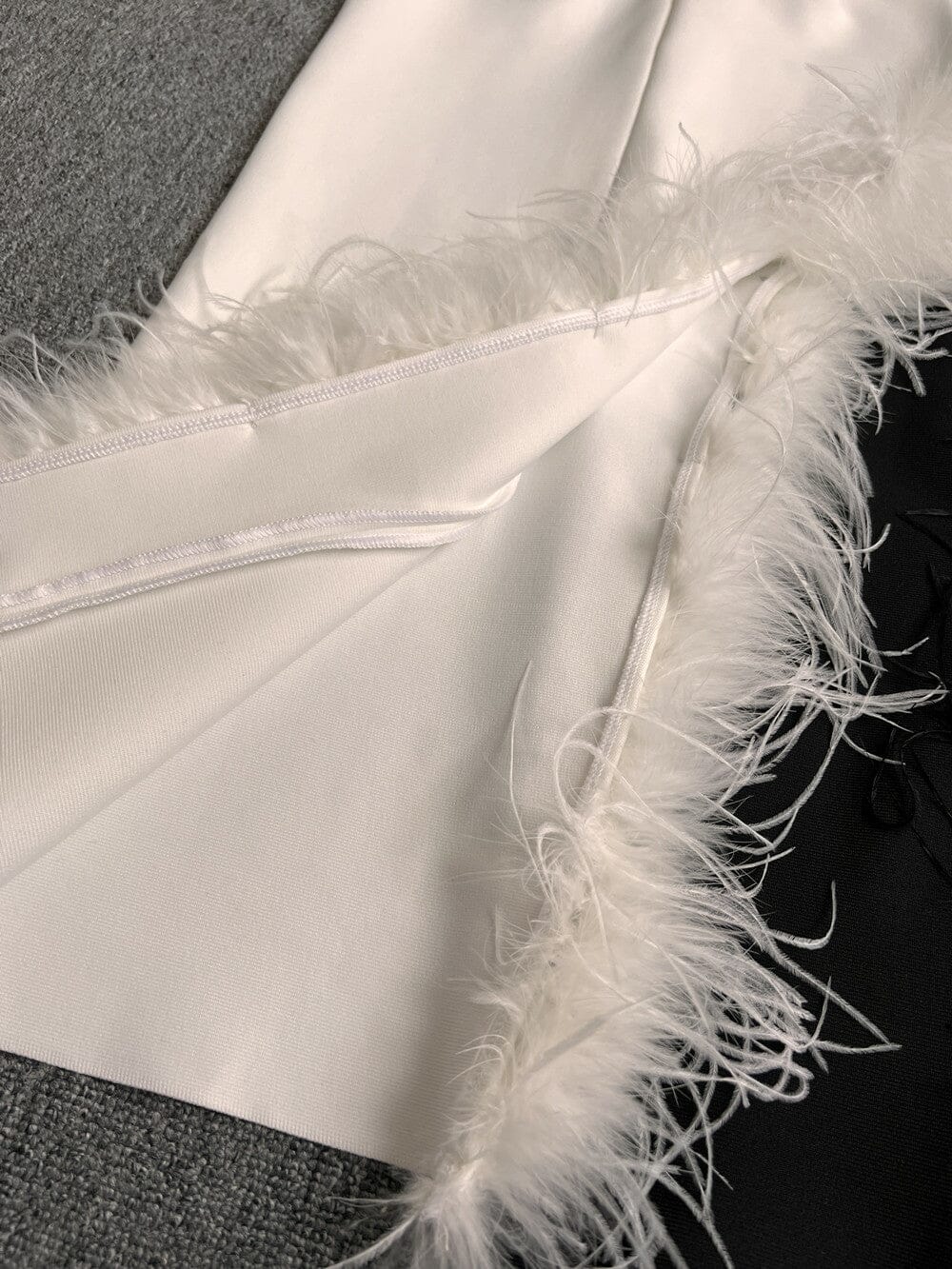 Flowering Girl Women Strapless Feather Midi Dress In White