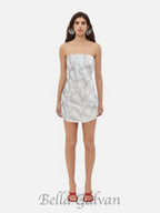 Flowering Girl Women crystal leaf embellished mini dress in white