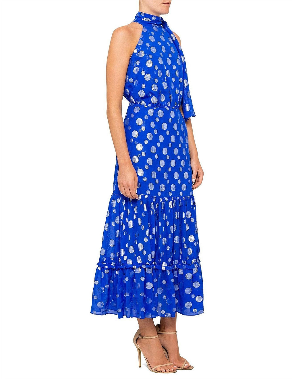 Flowering Girl Women ELEANOR HALTER METALLIC midi DRESS