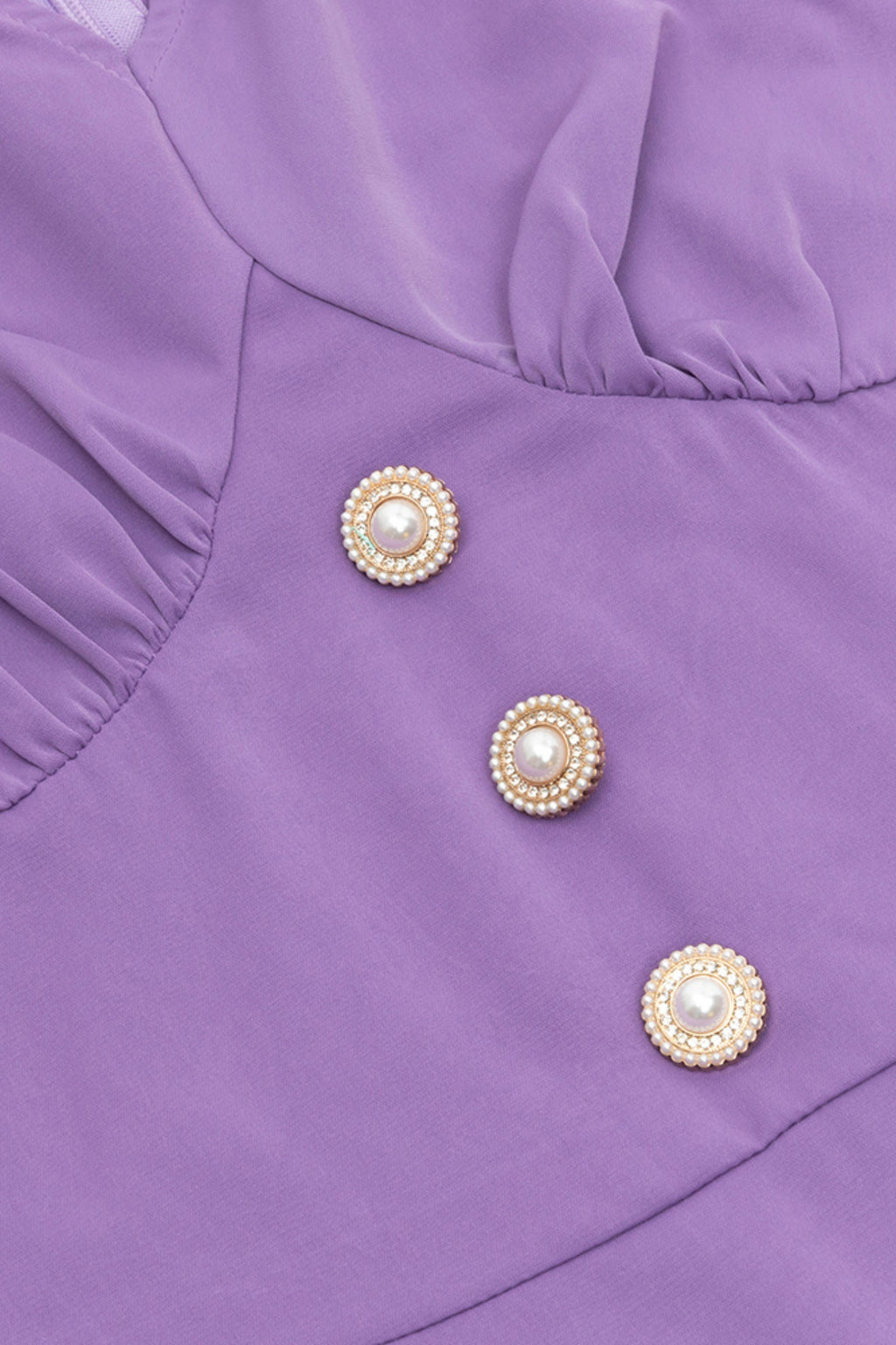 Flowering Girl Women Long Sleeve V Neckline Midi Dress In Purple
