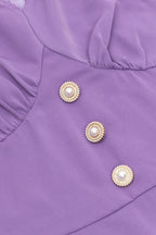 Flowering Girl Women Long Sleeve V Neckline Midi Dress In Purple