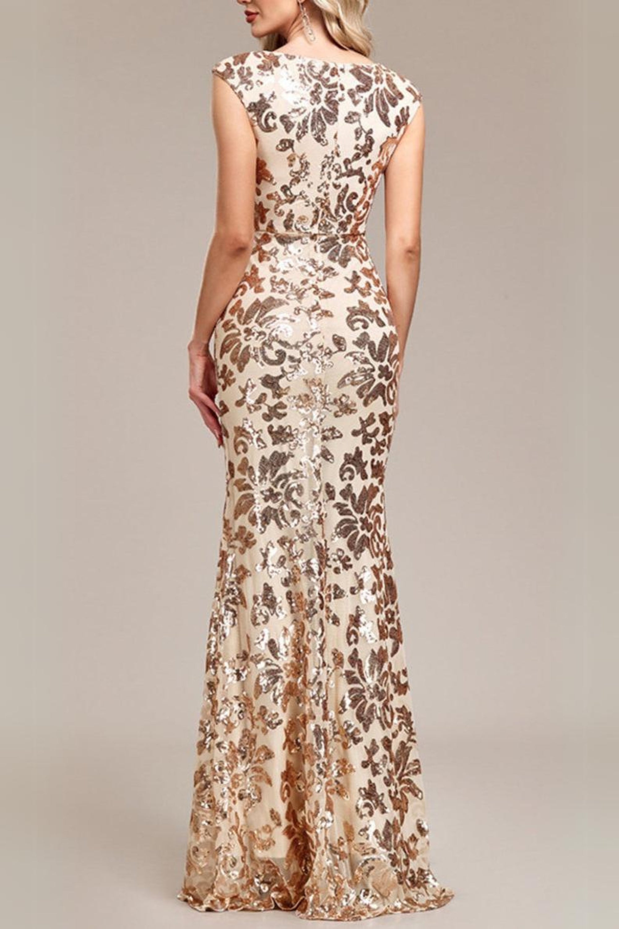 Flowering Girl Women Arzilla Sequin Gown In Gold