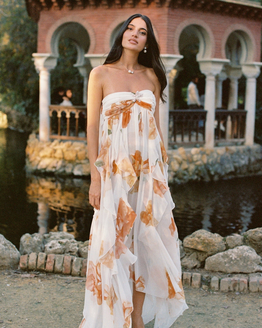 Flowering Girl Women joanna Floral Halter Backless Split Maxi Dress
