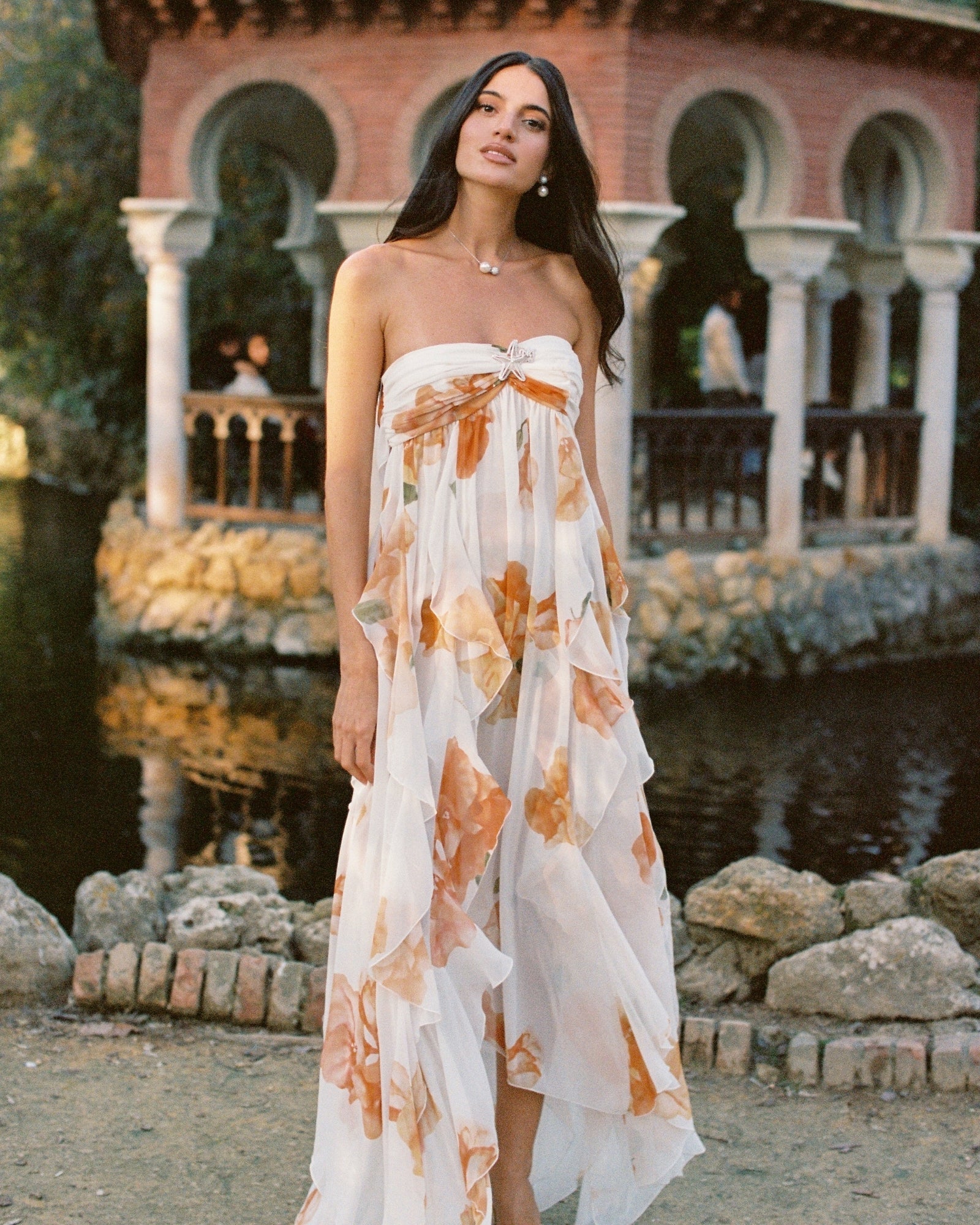 Flowering Girl Women joanna Floral Halter Backless Split Maxi Dress