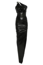 Flowering Girl Women One-Shoulder Sleeveless Ruched Bodycon Maxi Dress In Black