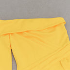 Flowering Girl Women Brook off-shoulder bodycon midi dress in yellow