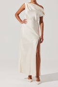 Flowering Girl Women Monroe Satin Off Shoulder Dress