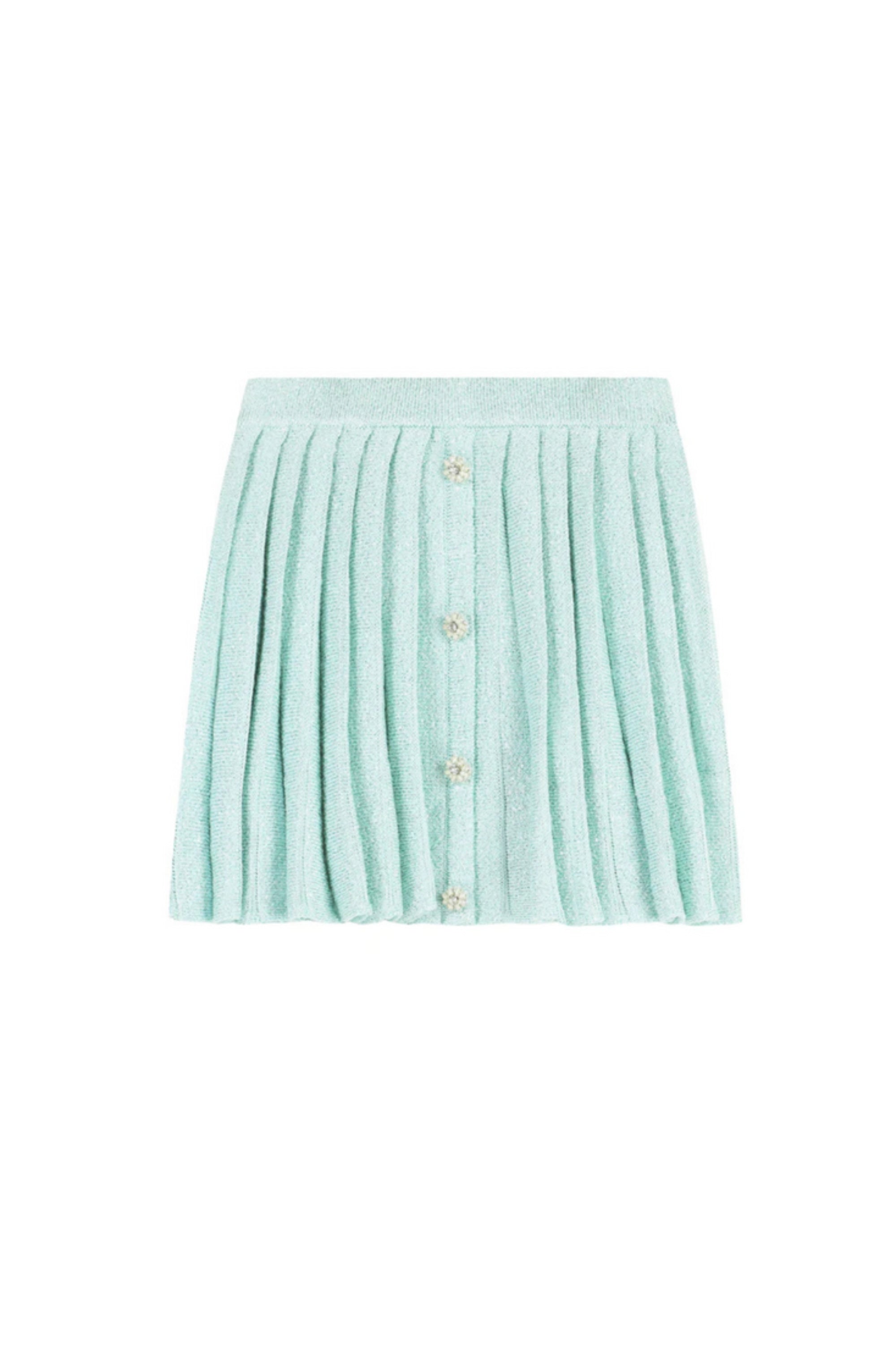 Flowering Girl Women Mint Sequin Knit Skirt