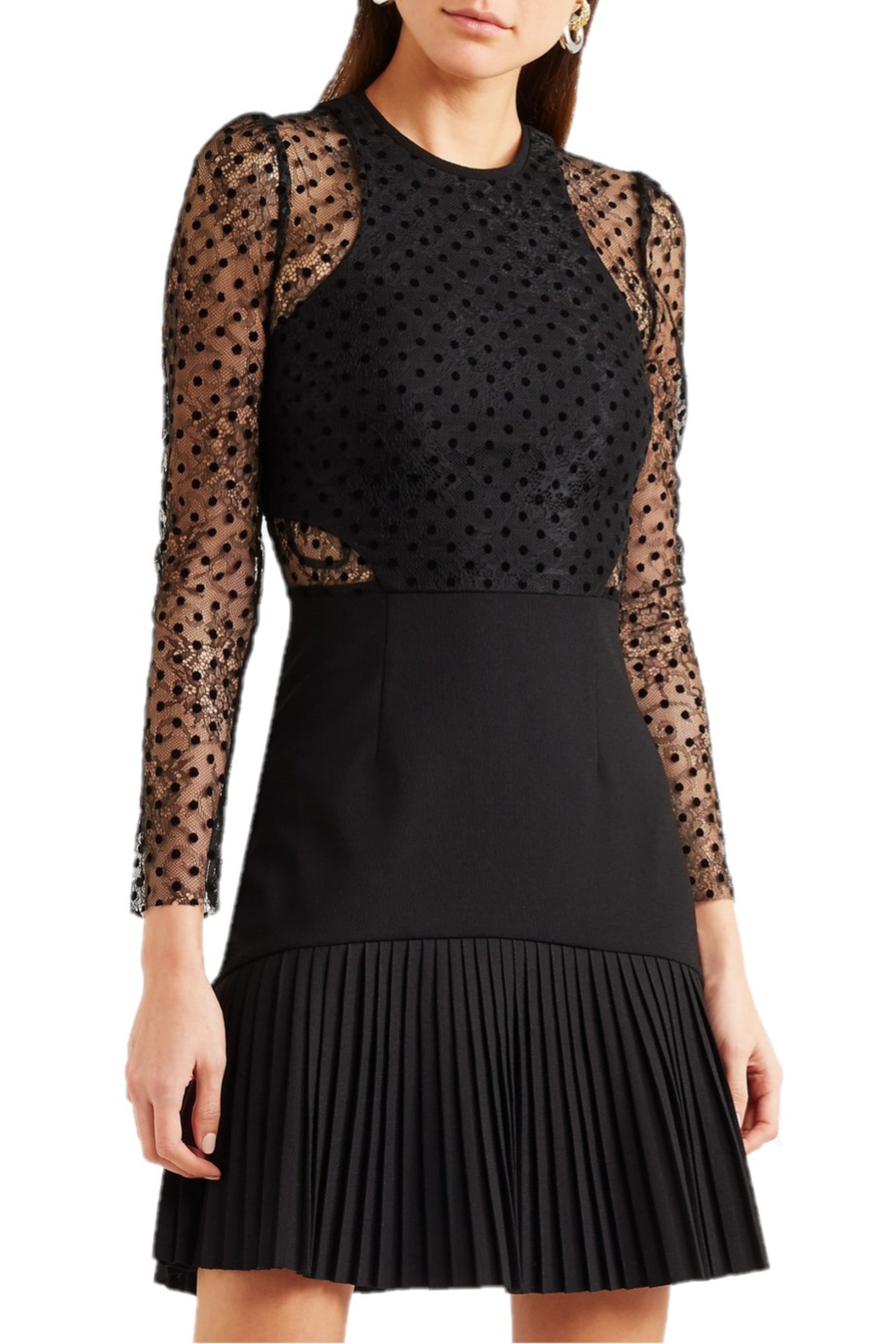 Flowering Girl Women Gabriella Spot Lace Mini Dress - Black