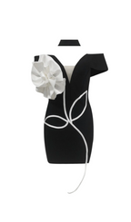 Flowering Girl Women Tina 3D Flower Embellished Strapless Halter Mini Dress