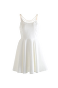 Flowering Girl Women camille Open Back Pearl Embelished Mini Dress in white