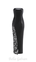 Flowering Girl Women Retha Faux Leather Lace Maxi Dress in black