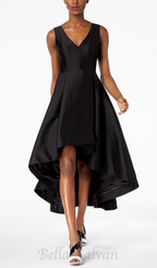 Flowering Girl Women High-Low A-Line Gown in black