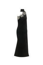 Flowering Girl Women Emily Diamond Flower Bandage Maxi Dress in Black
