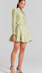 Flowering Girl Women Hélène floral embroidered shirt & skirt matching set