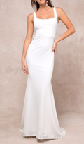 Flowering Girl Women white bow square neck backless maxi dress