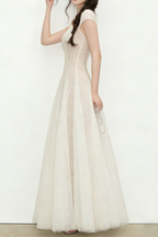 Lace Sequin A Line Midi Dress