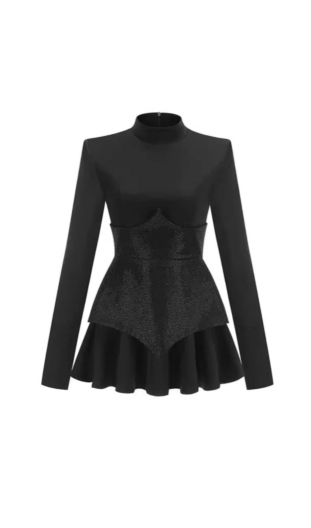 Flowering Girl Women Keilani Black Long Sleeve Mini Bodysuit