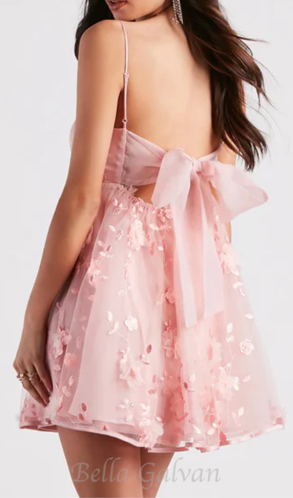 Flowering Girl Women Eden Flower Babydoll mini Dress in blush