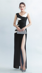 Flowering Girl Women Korina Off Shoulder Cutout Highslit Dress In Black
