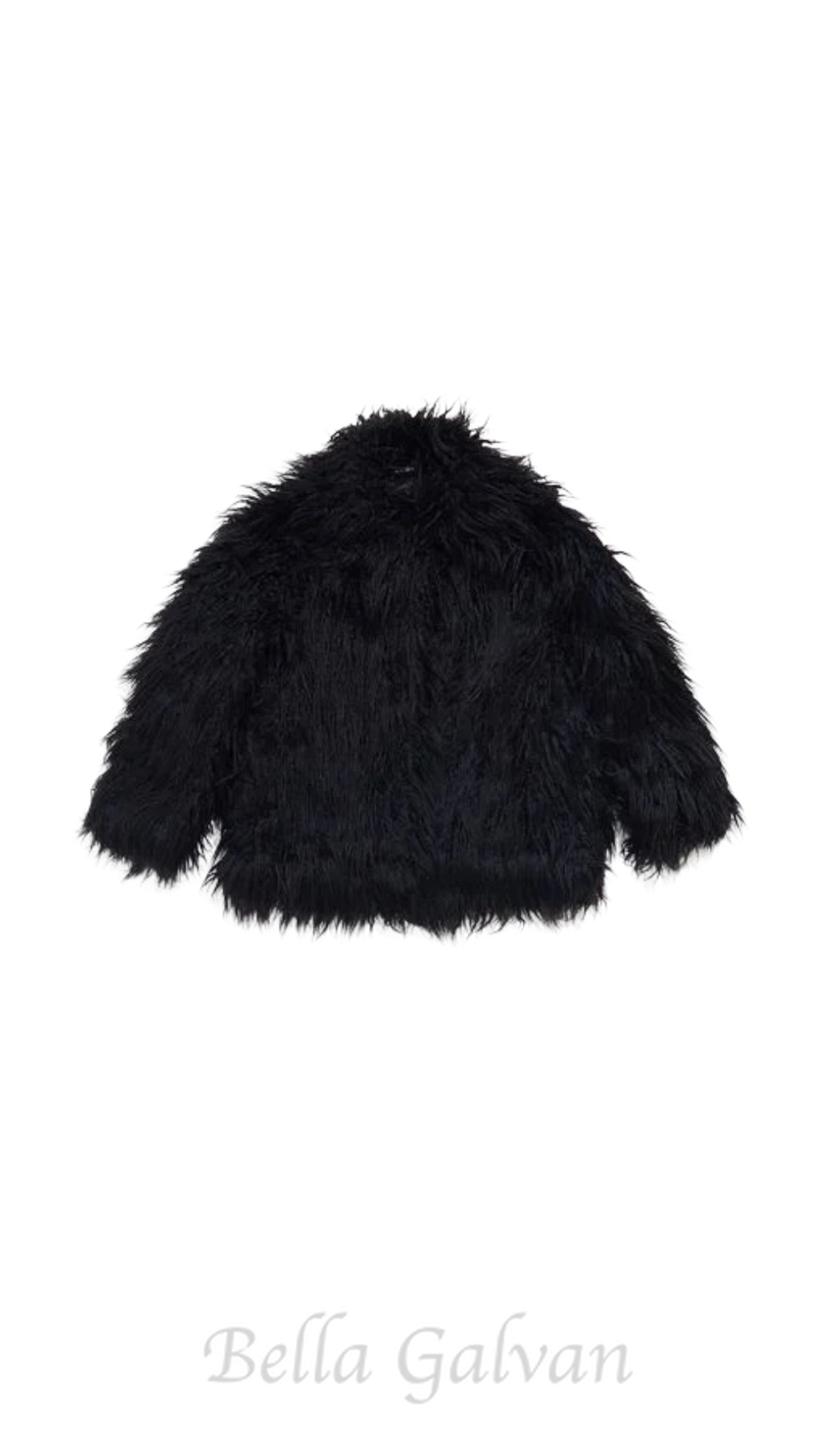 Flowering Girl Women Short black fur coat