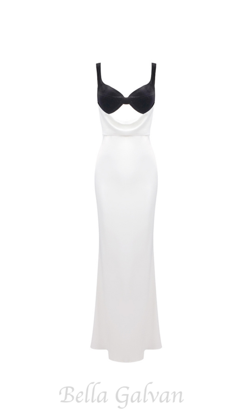 Flowering Girl Women velvet bustier maxi dress in black white