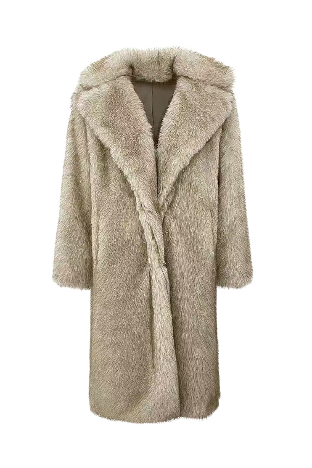 Flowering Girl Women Gray Gradient Faux Fox Fur Eco Friendly Coat