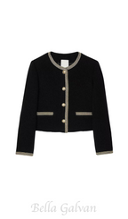 Flowering Girl Women trim wool and cotton-blend jacket in noir
