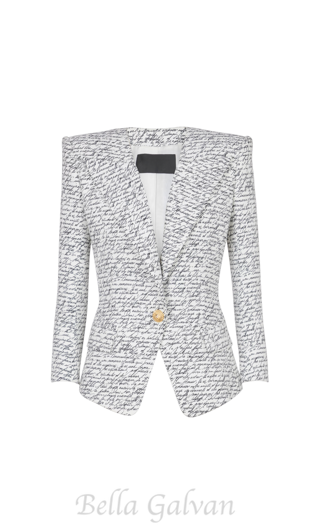 Flowering Girl Women Alphabet pattern white jacket with single button