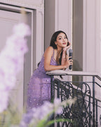Arwa Embellished Maxi Dress In Purple