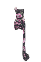 Flowering Girl Women Floral Drape Mini Dress