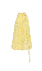 Flowering Girl Women Ribbon halter mini dress in yellow