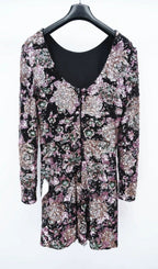 Flowering Girl Women dusty rose multi sequin floral print mini dress
