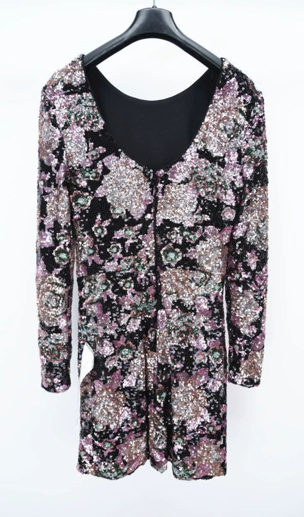 Flowering Girl Women dusty rose multi sequin floral print mini dress