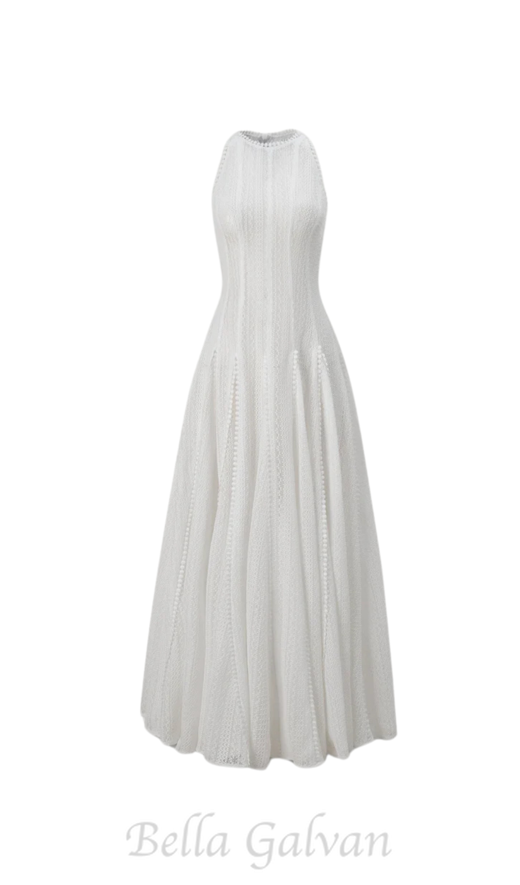 Flowering Girl Women sleeveless lace crochet maxi dress in white