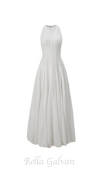Flowering Girl Women sleeveless lace crochet maxi dress in white