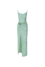 Flowering Girl Women Sequin Two Pieces Suit In Green