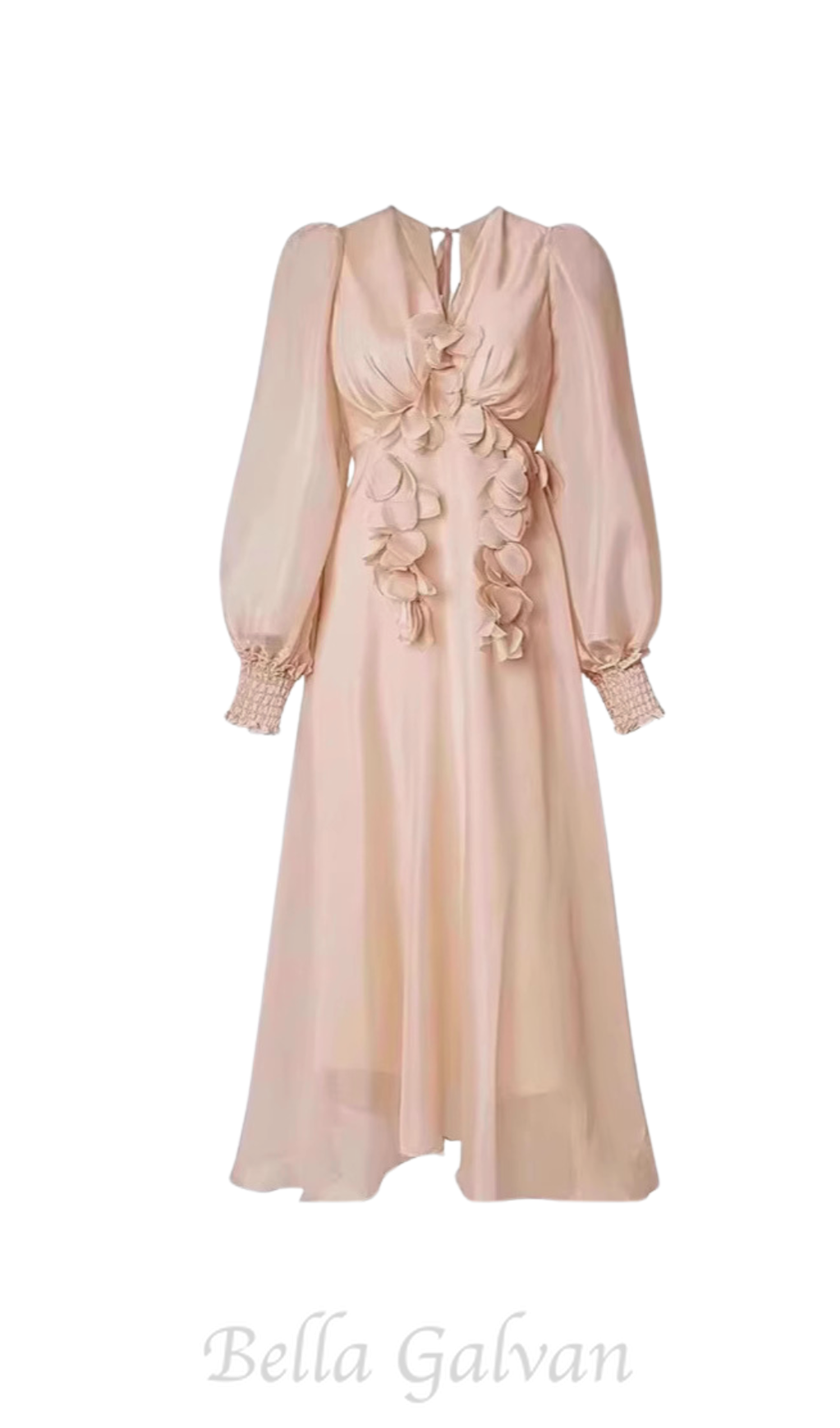 Flowering Girl Women floral embellished midi dress in Neutrals