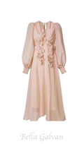 Flowering Girl Women floral embellished midi dress in Neutrals
