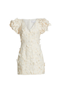 Flowering Girl Women Butterfly Appliqué Mini dress in cream