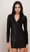 Flowering Girl Women Mariasole embellished plunging V-neck studded mini dress