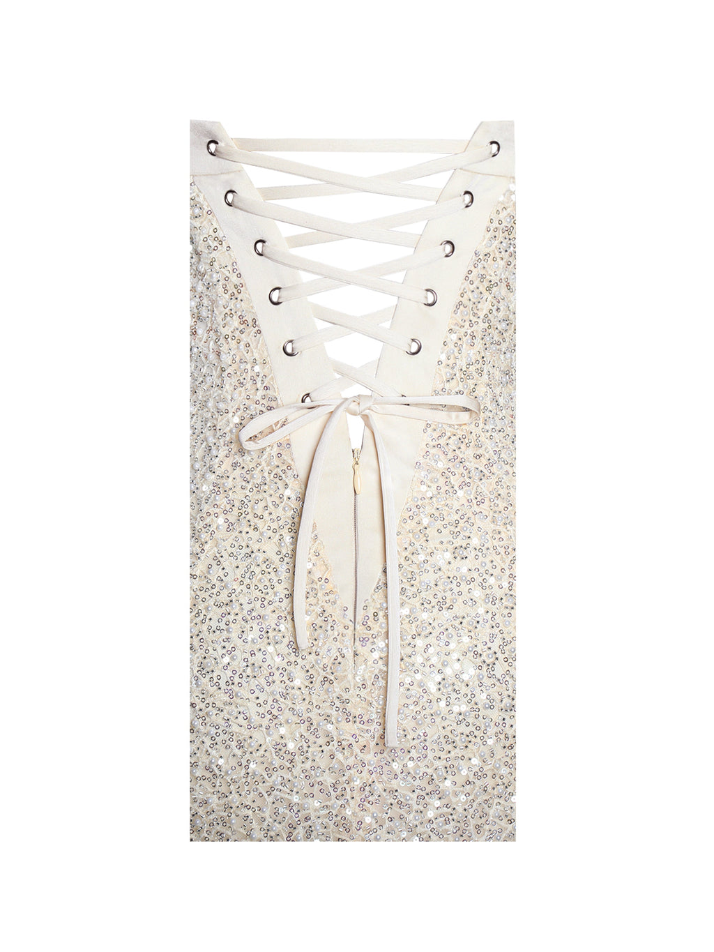 Raizel Gold Beaded Sequin Bodycon Gown With Scarf