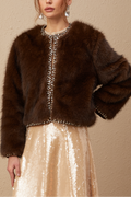 Flowering Girl Women Solène Ombré-Effect Crystal Faux-Fur Coat